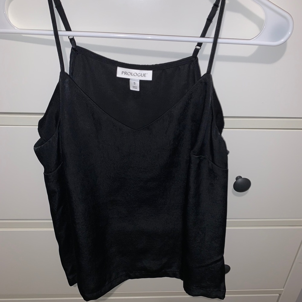 Simple silk black top